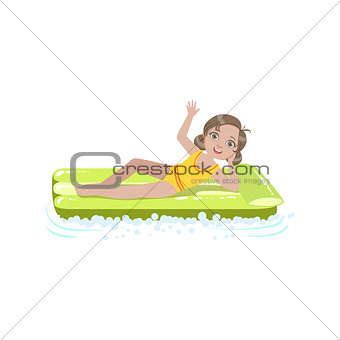 Girl Laying On The Water  Air Bed