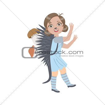 Girl Wearing Hedgehog Animal Costume