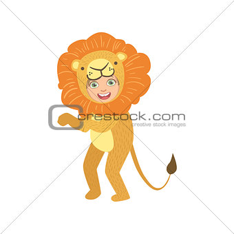 Boy In Lion Animal Costume