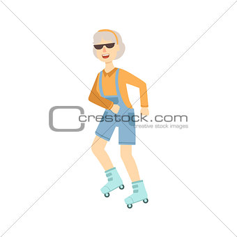 Old Woman Roller Skating
