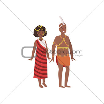 Couple In African National Clothes