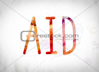 Aid Concept Watercolor Word Art