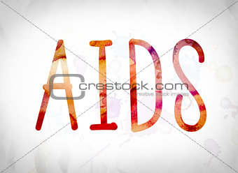 AIDS Concept Watercolor Word Art