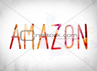 Amazon Concept Watercolor Word Art