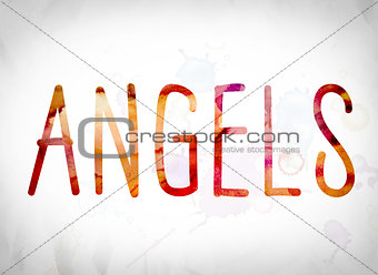 Angels Concept Watercolor Word Art