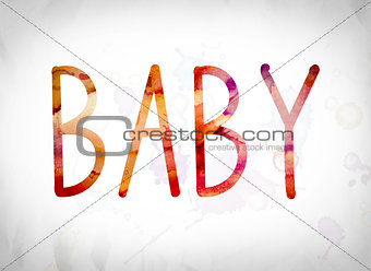 Baby Concept Watercolor Word Art