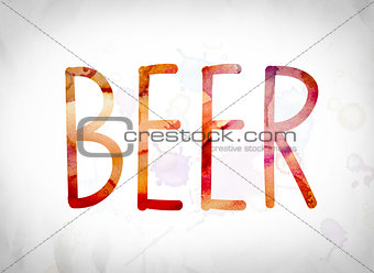 Beer Concept Watercolor Word Art