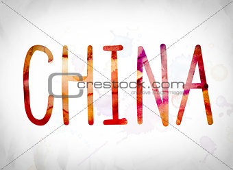 China Concept Watercolor Word Art