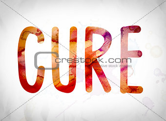Cure Concept Watercolor Word Art