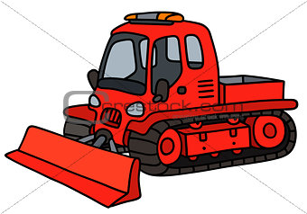 Red tracked snowplow