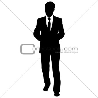 Black silhouettes of beautiful mans on white background.