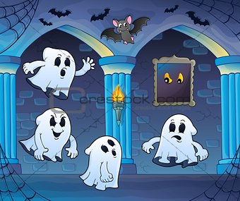 Ghosts in haunted castle theme 3