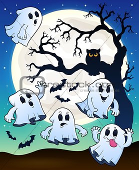 Halloween image with ghosts theme 2