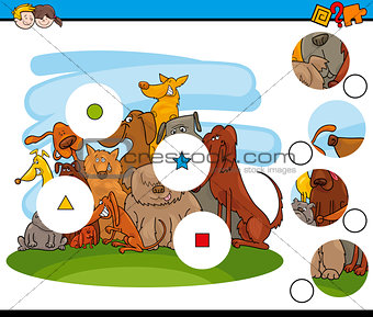 match the pieces game with dogs