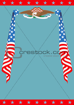 US Flag and Eagle patriotic border template.