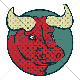 Bull head - vector logo illustration. Buffalo sign.