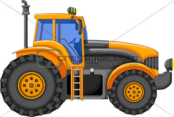 yellow tractor cartoon for you design