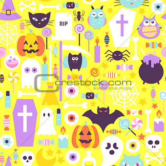 Halloween Trendy Color Seamless Pattern