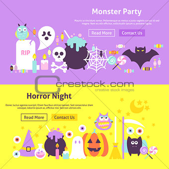 Halloween Trendy Web Banners