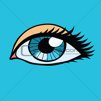Blue female eyes girl or woman
