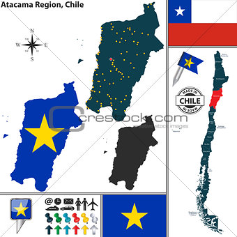 Map of Atacama, Chile