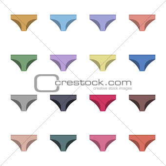 Set of colored panties, vector illustration.