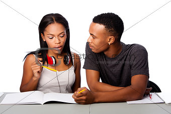Students helping studying together