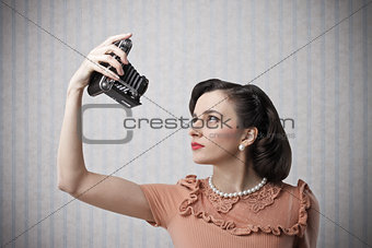 Woman taking a picture of herself 
