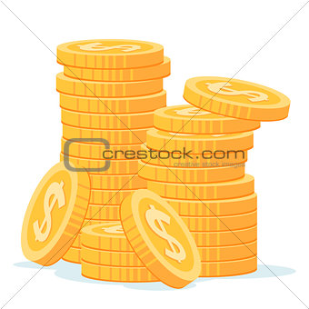 stack of gold coins vector illustration