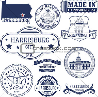 generic stamps and signs of Harrisburg city, PA