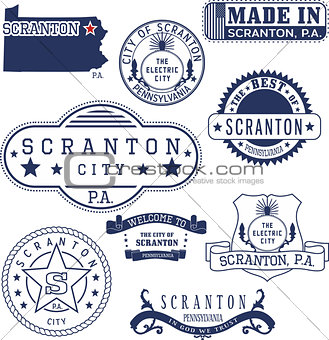 generic stamps and signs of Scranton city, PA