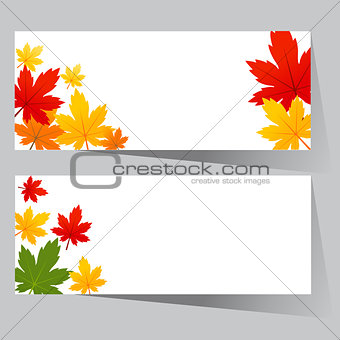 card with maple autumn leaves