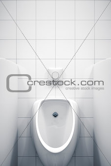 a white urinal with space