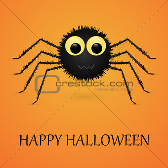 Happy Halloween orange background with spider.