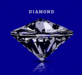 Diamond in front view. Vector illustration