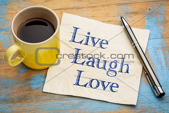 Live, laugh, love - napkin concept