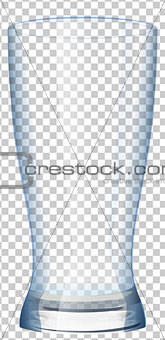 Empty glass cup with transparent background