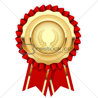 Blank award template - rosette with golden medal