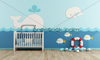 Baby room in marine style