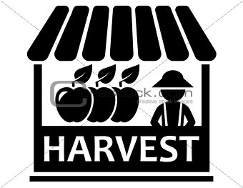 fruit harvest on market icon