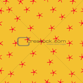 Sea star vector seamless pattern. Marine decorative background