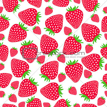 Seamless strawberries pattern. Vector illustration.