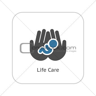 Life Care Icon. Flat Design.