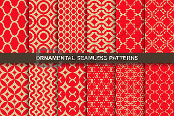 Collection of rich ornamental seamless patterns.
