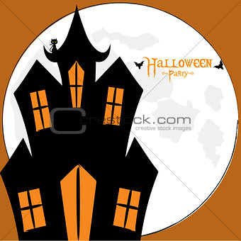 Halloween spooky house card