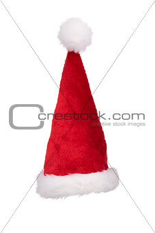 Santa's hat standing straight isolated on pure white