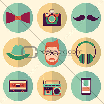 Hipster style icons set