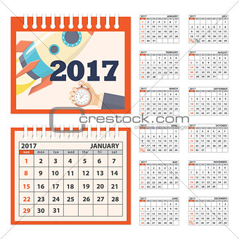 desk business calendar 2017 year