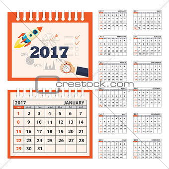 desk business calendar 2017 year