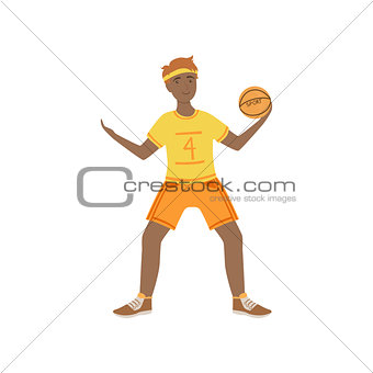 Man In Yellow Uniform Playing Basketball